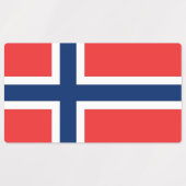 ノルウェー国旗のある愛国的なラベル ラベル (デザイン1)