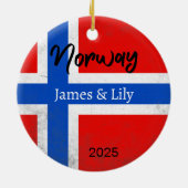 ノルウェー国旗のオーナメントパーソナライズされた（ノルウェー） セラミックオーナメント (裏面)