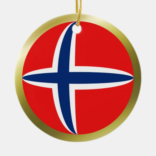 ノルウェー国旗のオーナメント セラミックオーナメント (正面)
