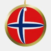 ノルウェー国旗のオーナメント セラミックオーナメント (裏面)