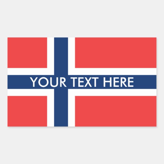 ノルウェー国旗のカスタムシール 長方形シール (正面)
