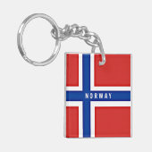 ノルウェー国旗のカスタムデザイン キーホルダー (正面左)