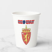ノルウェー国旗のコートを施した腕紙カップ 紙コップ (裏面)