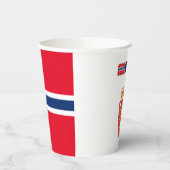 ノルウェー国旗のコートを施した腕紙カップ 紙コップ (左)