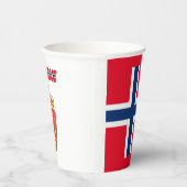 ノルウェー国旗のコートを施した腕紙カップ 紙コップ (右)