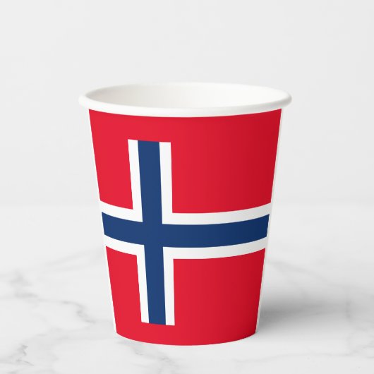 ノルウェー国旗のコートを施した腕紙カップ 紙コップ (正面)