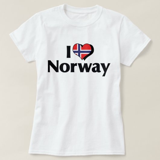 ノルウェー国旗のシャツが大好き Tシャツ (デザイン正面)