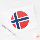 ノルウェー国旗のシール ラウンドシール (封筒)