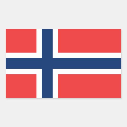 ノルウェー国旗のシール 長方形シール (正面)