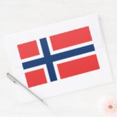 ノルウェー国旗のシール 長方形シール (封筒)