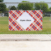 ノルウェー国旗のタイル模様の黒い個人用設定 横断幕 (インサイチュ)