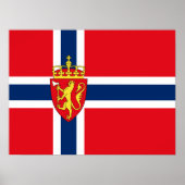 ノルウェー国旗のノルウェーの紋章、ノルウェーの紋章 ポスター (正面)