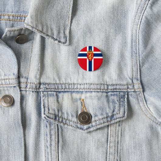 ノルウェー国旗のノルウェーの紋章、ノルウェーの紋章 缶バッジ (インサイチュ)