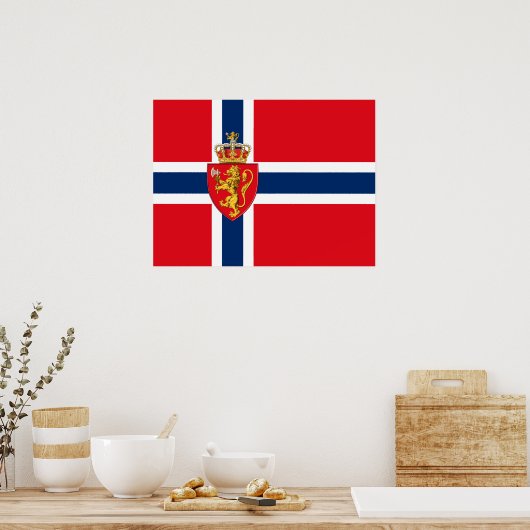 ノルウェー国旗のノルウェーの紋章、ノルウェー2 ポスター (キッチン)