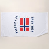 ノルウェー国旗のノルウェーパーソナライズされたビーチタオル ビーチタオル (正面)