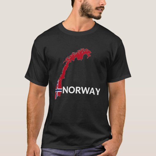 ノルウェー国旗のハイキングホリデーノルウェー国旗 Tシャツ (正面)