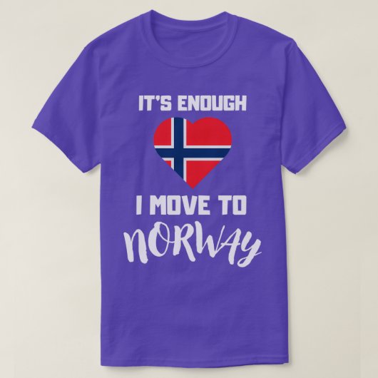 ノルウェー国旗のハートおもしろいノルウェーギフトノルウェー Tシャツ (デザイン正面)