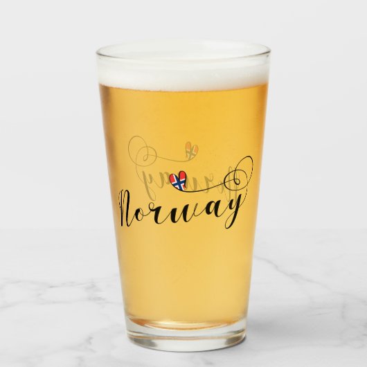 ノルウェー国旗のハートデザイン タンブラーグラス (ドリンク裏面)
