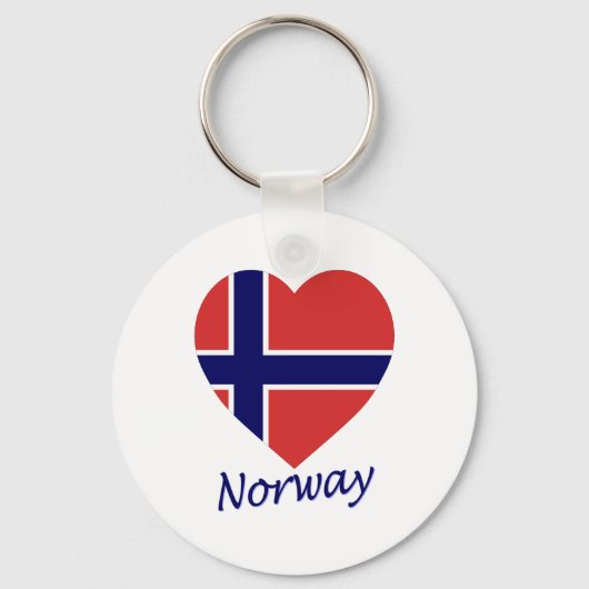 ノルウェー国旗のハート キーホルダー (正面)