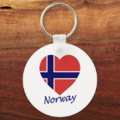 ノルウェー国旗のハート キーホルダー (正面)
