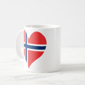 ノルウェー国旗のハート コーヒーマグカップ (正面左)