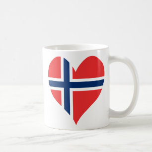 ノルウェー国旗のハート コーヒーマグカップ