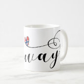 ノルウェー国旗のハート、ノルウェー コーヒーマグカップ (正面右)