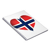 ノルウェー国旗のハート ノートブック (右側)