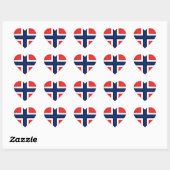 ノルウェー国旗のハート ハートシール (シート)