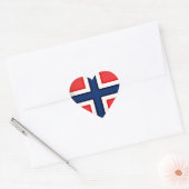 ノルウェー国旗のハート ハートシール (封筒)