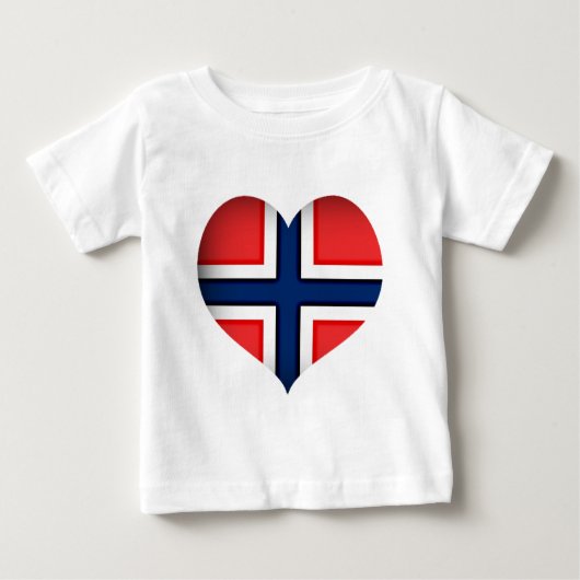 ノルウェー国旗のハート ベビーTシャツ (正面)