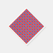 ノルウェー国旗のパターン スタンダードカクテルナプキン (角)