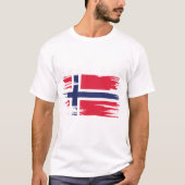 ノルウェー国旗のブラシアート Tシャツ (正面)
