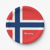 ノルウェー国旗のプレート、パーティー、スポーツ、ノルウェー ペーパープレート (正面)