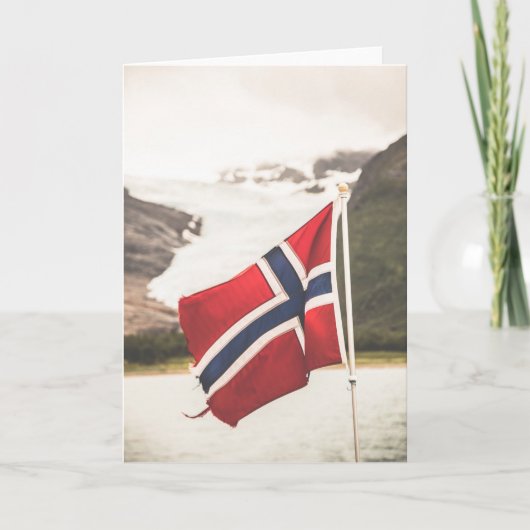 ノルウェー国旗の写真 カード (正面)