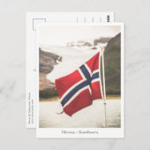 ノルウェー国旗の写真(スカンジナビア) ポストカード (正面/裏面)