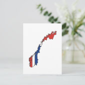 ノルウェー国旗の地図 ポストカード (スタンド正面)