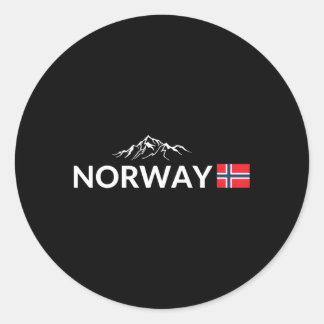 ノルウェー国旗の山の屋外トリップ（ノルウェー） ラウンドシール