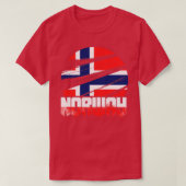ノルウェー国旗の愛国心 Tシャツ (デザイン正面)