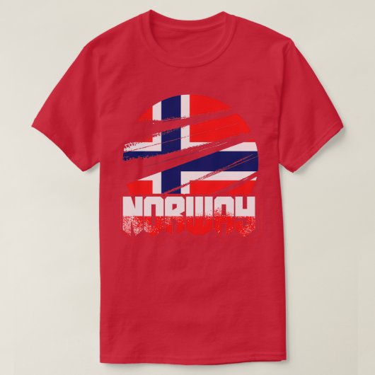 ノルウェー国旗の愛国心 Tシャツ (デザイン正面)