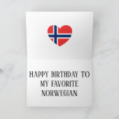 ノルウェー国旗の愛国的誕生日 カード (内部)