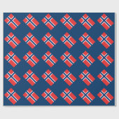 ノルウェー国旗の折り返し紙 |ノルウェーのギフトラップ ラッピングペーパー (フラット)