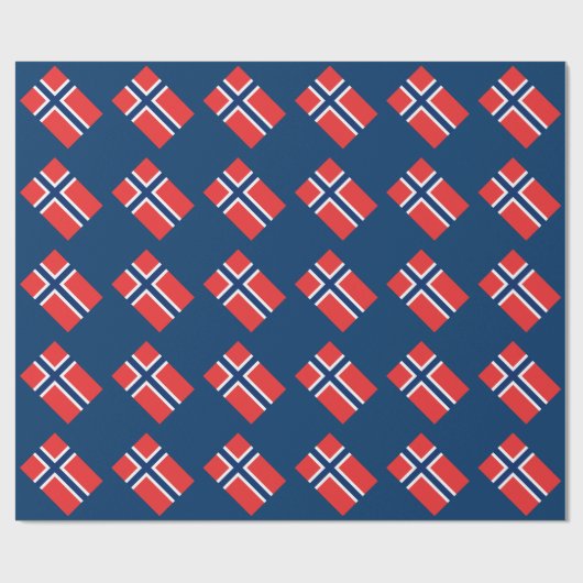 ノルウェー国旗の折り返し紙 |ノルウェーのギフトラップ ラッピングペーパー (フラット)