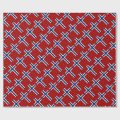 ノルウェー国旗の折り返し紙 ラッピングペーパー (フラット)