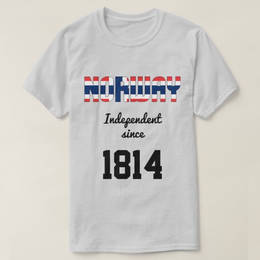 ノルウェー国旗の独立性お祝い Tシャツ (デザイン正面)