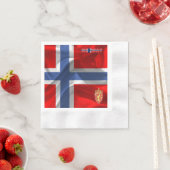 ノルウェー国旗の紋章 縁ありカクテルナプキン (インサイチュ)