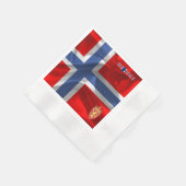 ノルウェー国旗の紋章 縁ありカクテルナプキン (角)