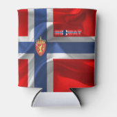 ノルウェー国旗の紋章 缶クーラー (正面)