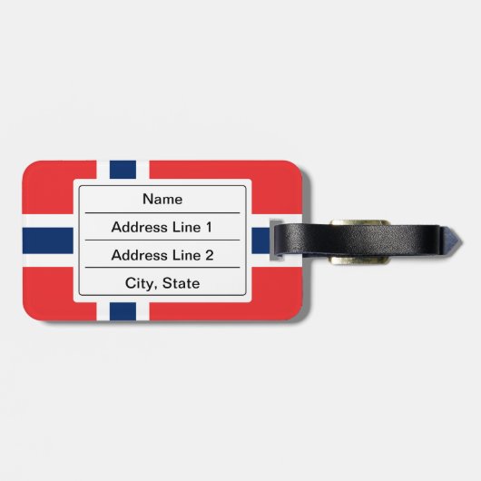 ノルウェー国旗の荷物タグ ラゲッジタグ (裏面横)