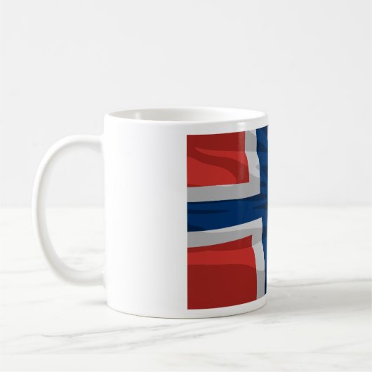 ノルウェー国旗の赤と青 コーヒーマグカップ (左)